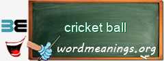 WordMeaning blackboard for cricket ball